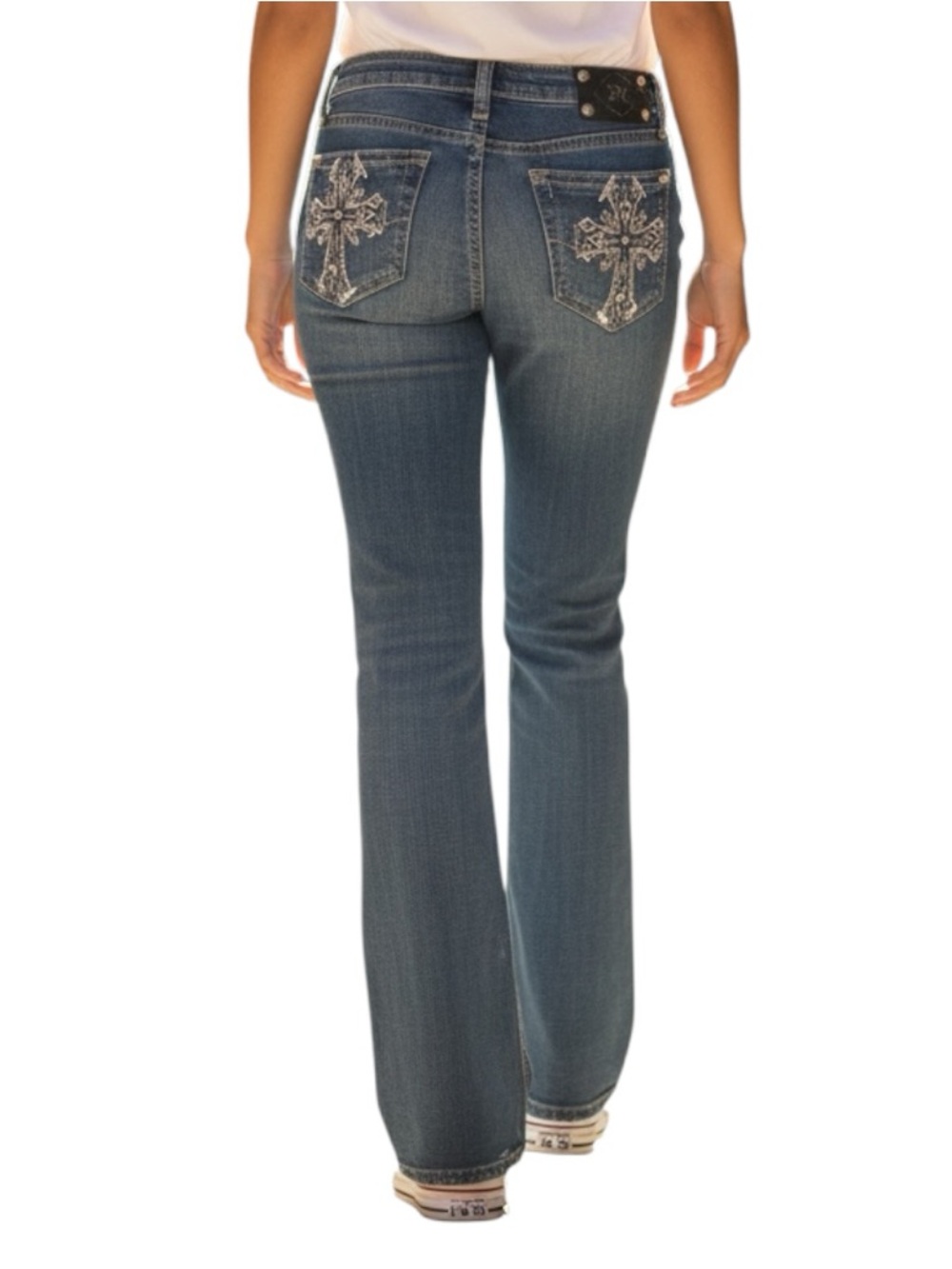 Miss Me Studded Cross Pocket Distressed
Boot Cut Jeans Size 26 - Picture 1 of 10